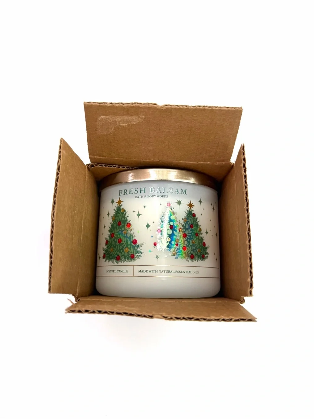 Bath & Body Works White Fresh Balsam 3-Wick 14.5 oz Candle - Picture 6 of 7